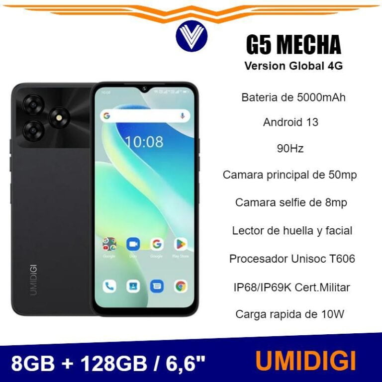 Telefono UMIDIGI G5 Mecha Android 13 Cámara De 50MP 128 MAh 90Hz