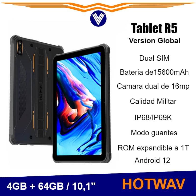 HOTWAV-Tablet R5, 15600mAh, Android 12, pantalla HD 10,1″, 4GB RAM, 64GB ROM
