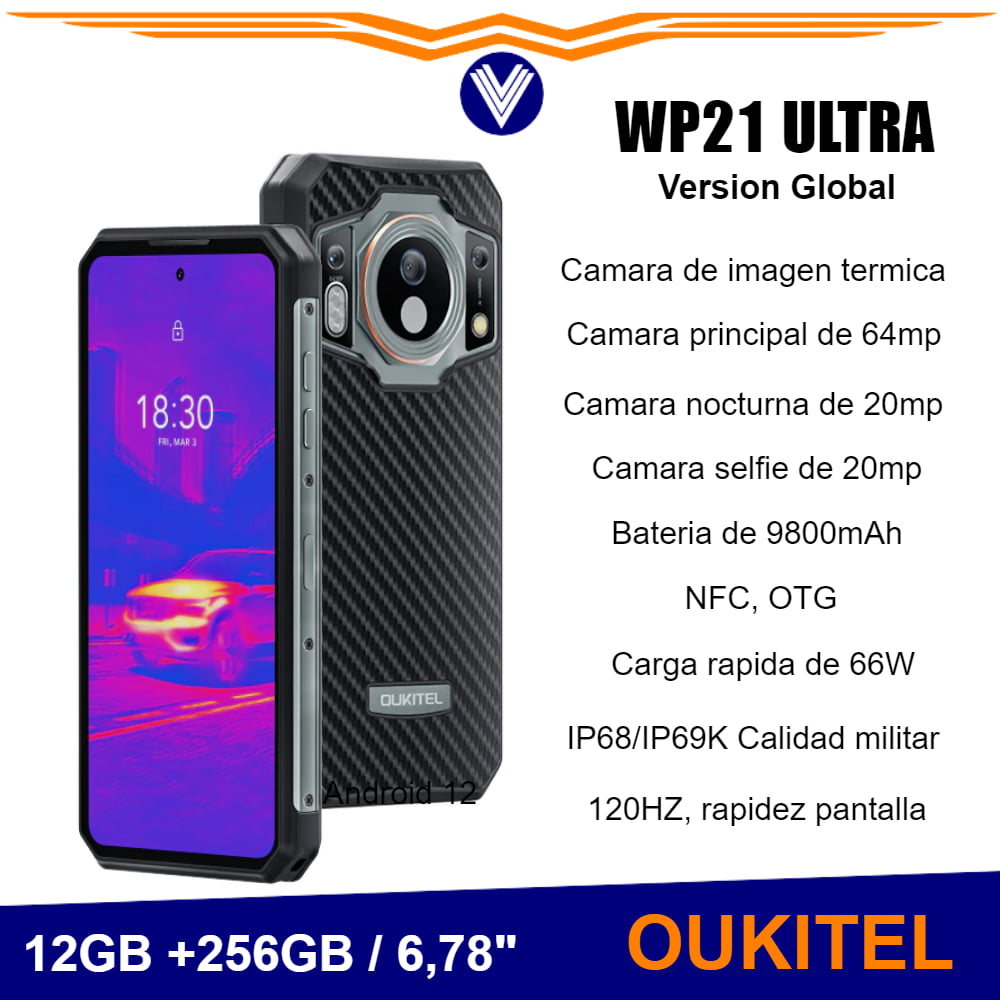 Telefono oukitel wp21 ultra, 6,78 pulgadas, FHD, 9800mAh, 12G RAM