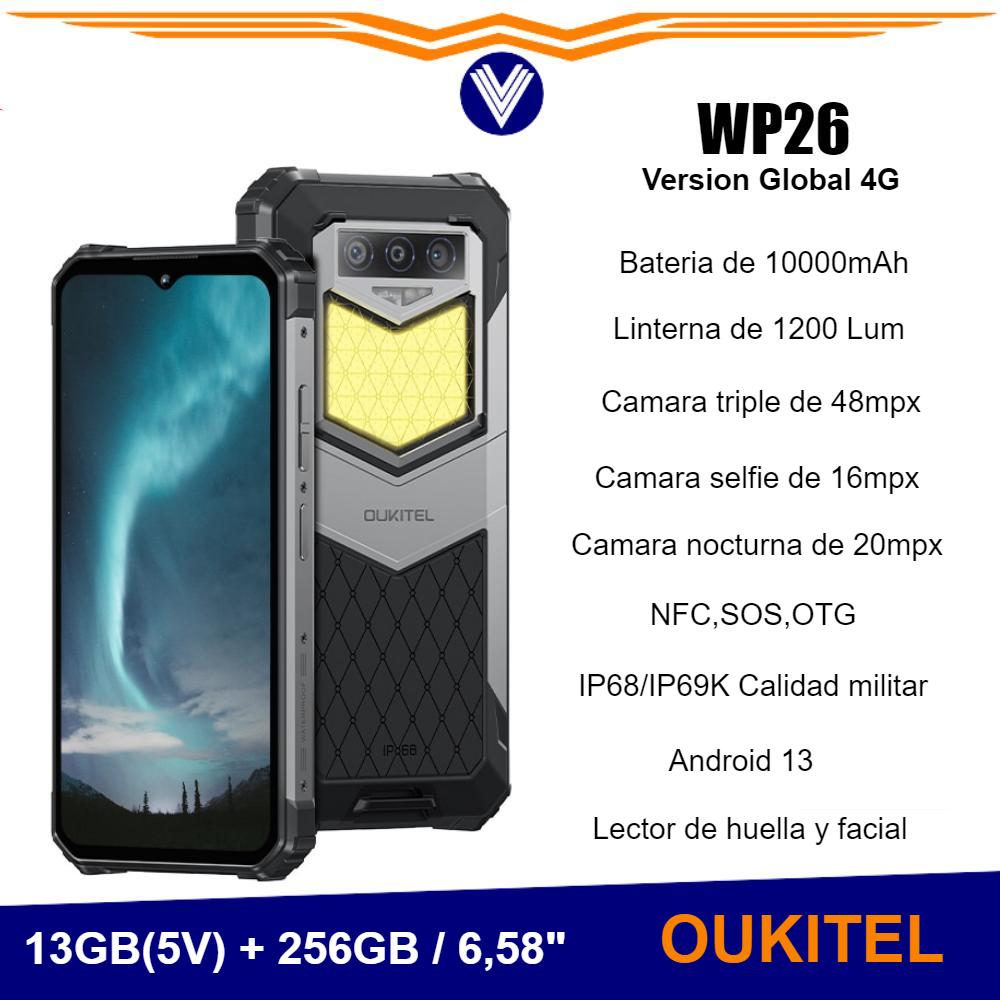 Telefono Oukitel WP26, 10000mAh, 8GB, 256GB, cámara nocturna de 48MP + 20MP, MTK P90