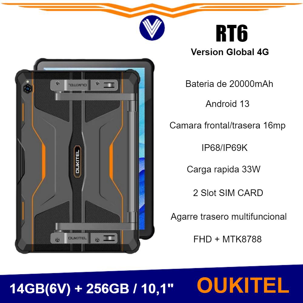 Tablet Oukitel RT6, 20000mAh, 14GB, 256GB, 10,1 pulgadas, FHD + Android 13, MTK8788, cámara de 16MP, 33W