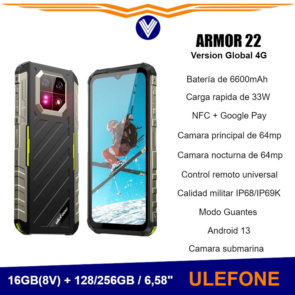 Telefono Ulefone Armor 22, 16GB (8GB+8GB) RAM, 128GB/256GB ROM, Android 13, 6.58”