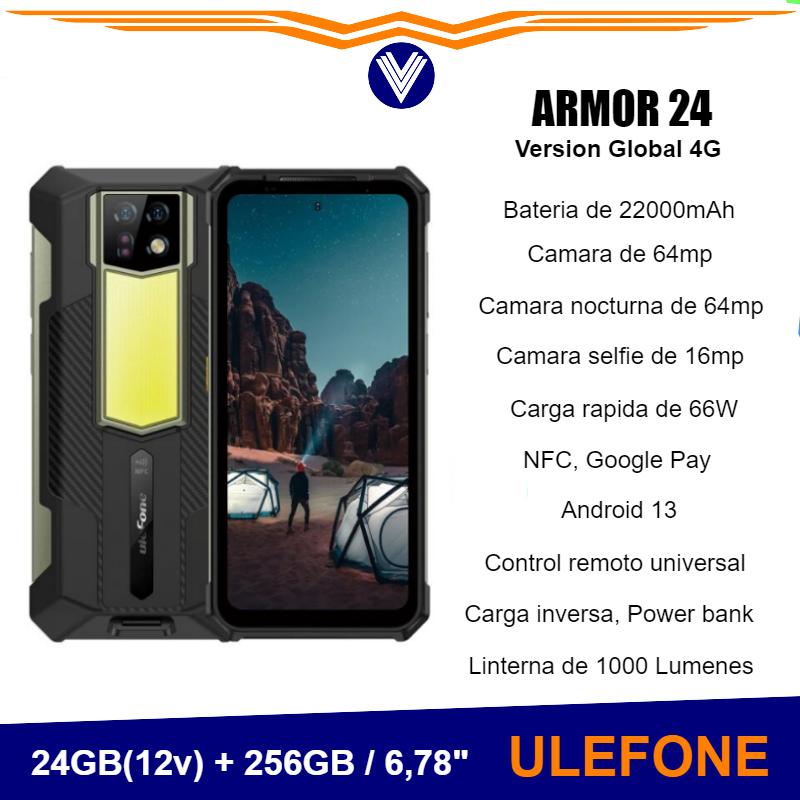 Telefono Ulefone Armor 24, 22000mAh, 24GB + 256GB, 6,78″, 120Hz, NFC