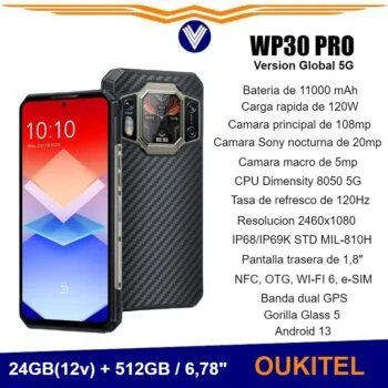 Oukitel WP30 Pro 120W 5G Rugged Smartphone android 13 12GB+512GB 11000 mAh  6.78 FHD+ Mobile Phone 108MP Cell Phone Global
