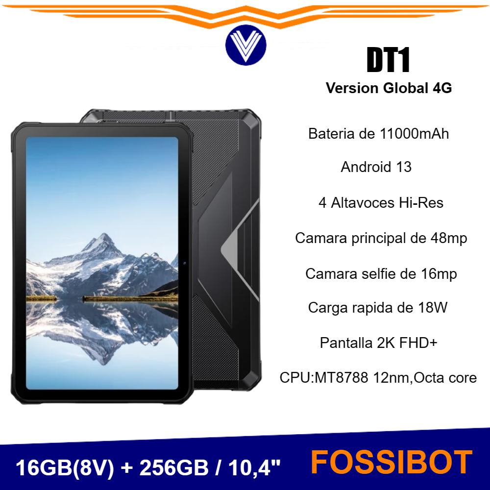 Tablet FOSSiBOT DT1, pantalla 2K de 10,4″, 8GB, 256GB, 11000mAh, cámara de 16MP + 48MP, Android 13, 4 altavoces