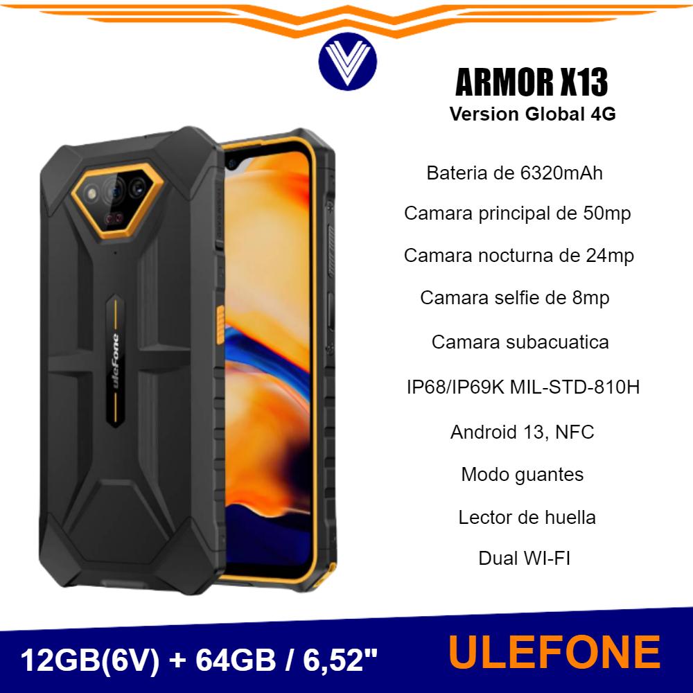 Telefono Ulefone Armor X13, hasta 12GB + 64 GB, Android 13, 6320mAh, 50MP, 6,52[, NFC, 4G
